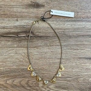 NWT Treasure & Bond Gold Rhinestone Boho Necklace
